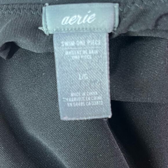 Aerie Super Scoop Black Plunging Back One Piece Swimsuit - Picture 9 of 11